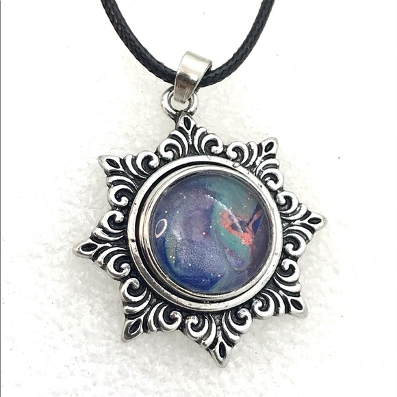 Star Snowflake Necklace Handmade 20mm snap SN20 Christmas display - Picture 2 of 4